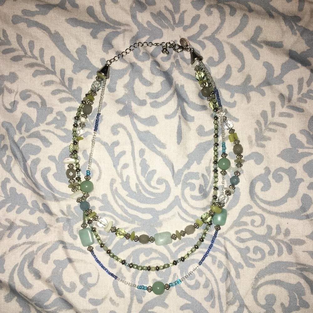Layered blue stone necklace